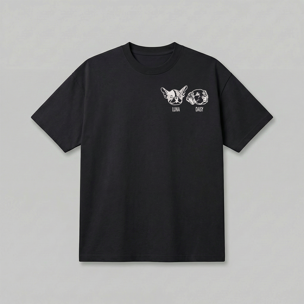 Heavyweight Pet Embroidered T-Shirt – Outline
