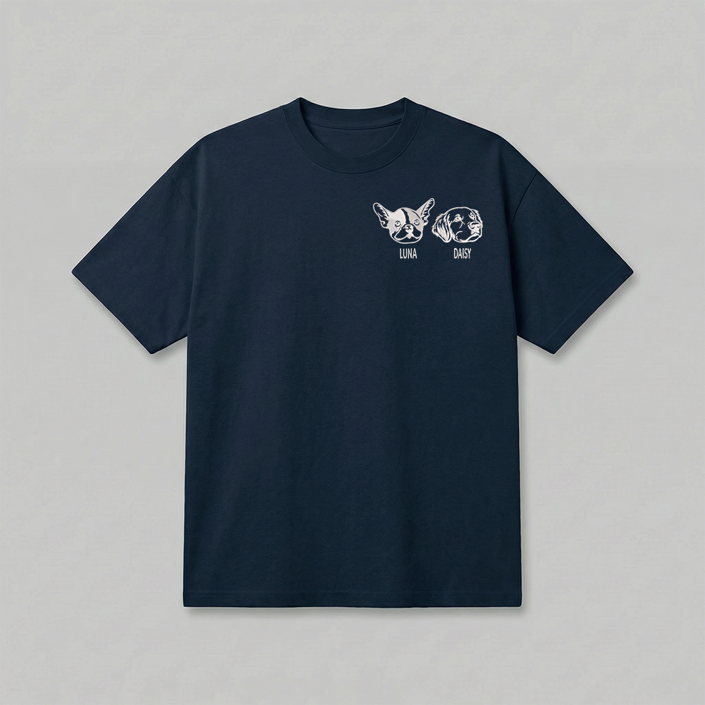 Heavyweight Pet Embroidered T-Shirt – Outline