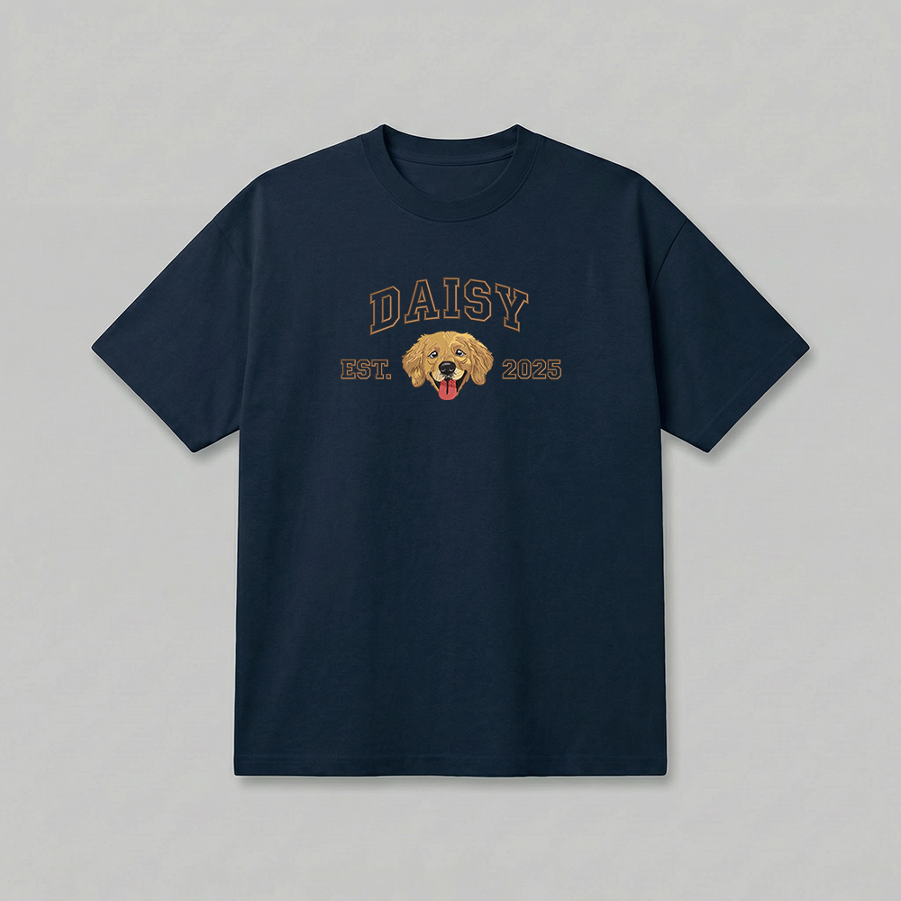 Heavyweight Pet Embroidered T-Shirt – Outline