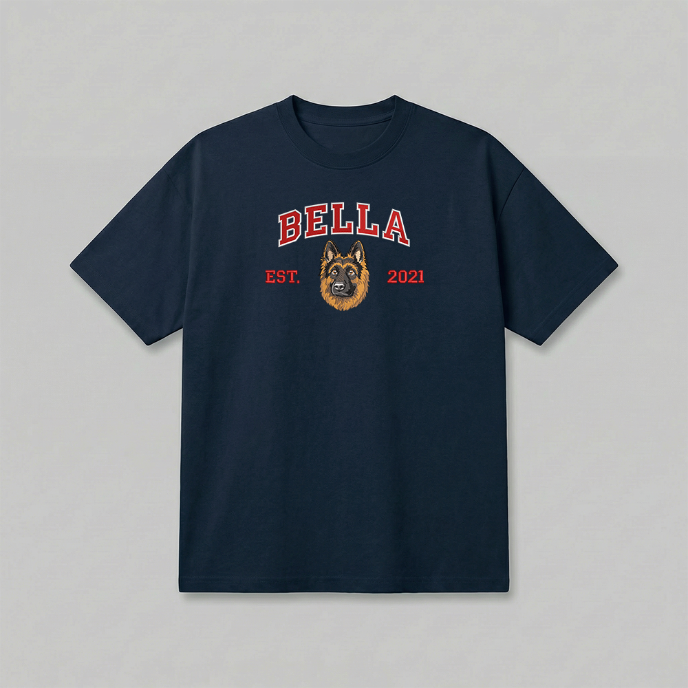 Heavyweight Pet Embroidered T-Shirt – Full Color