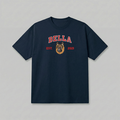 Heavyweight Pet Embroidered T-Shirt – Full Color