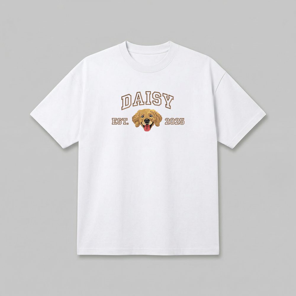 Heavyweight Pet Embroidered T-Shirt – Outline