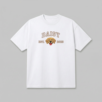 Heavyweight Pet Embroidered T-Shirt – Outline