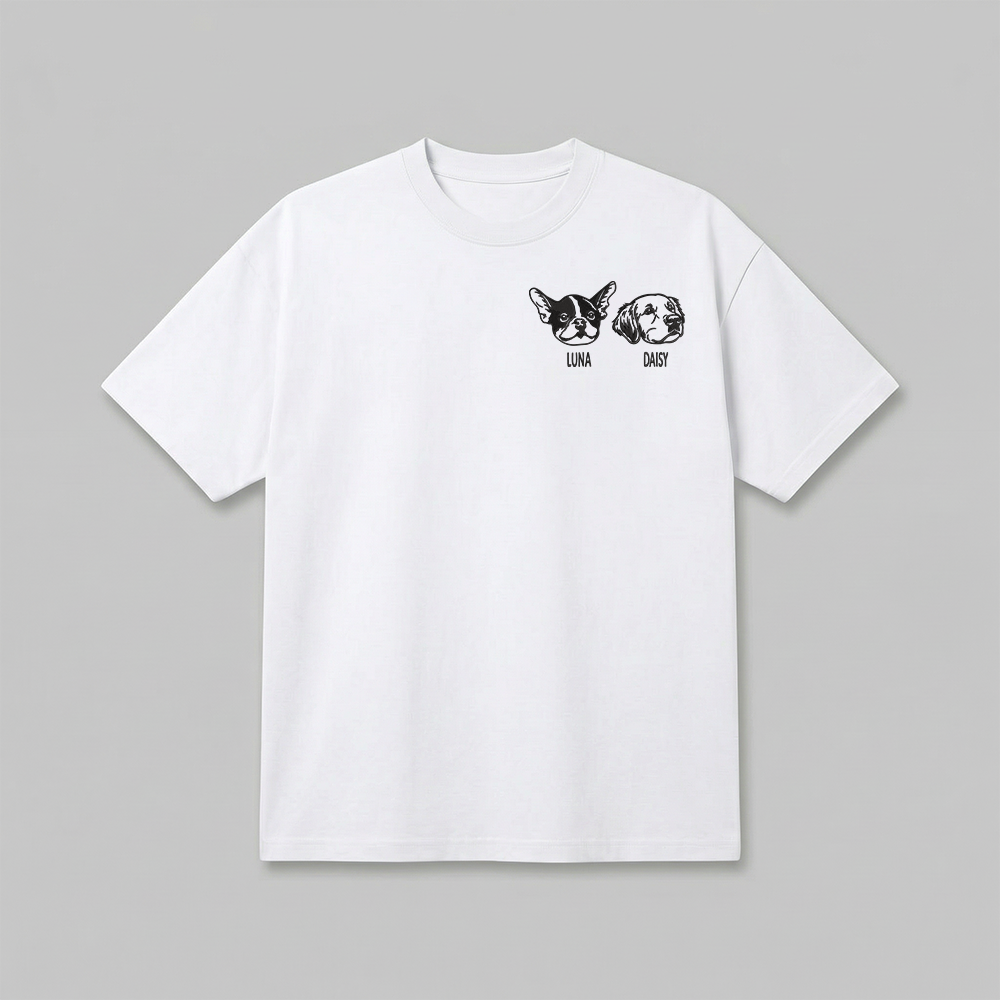 Heavyweight Pet Embroidered T-Shirt – Outline