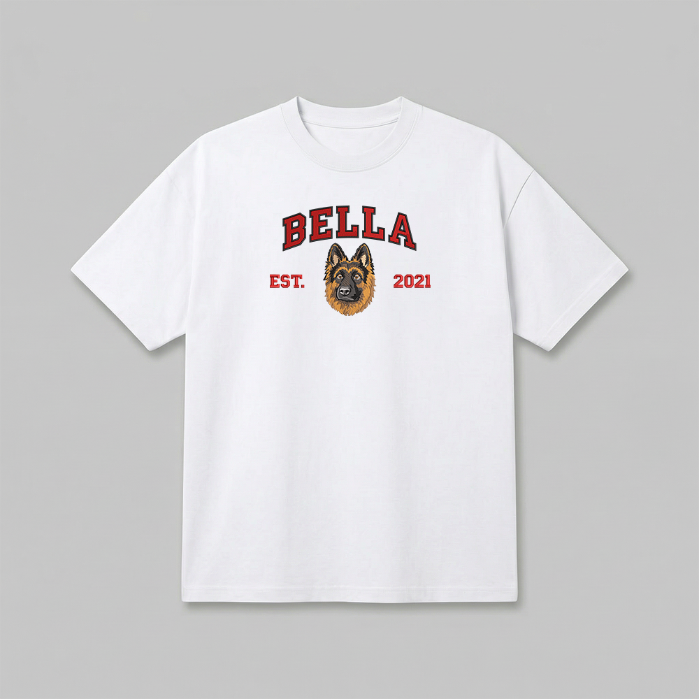 Heavyweight Pet Embroidered T-Shirt – Full Color