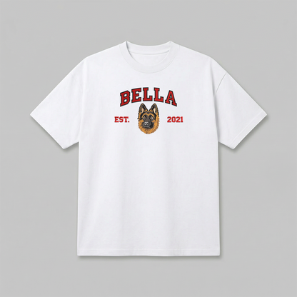 Heavyweight Pet Embroidered T-Shirt – Full Color