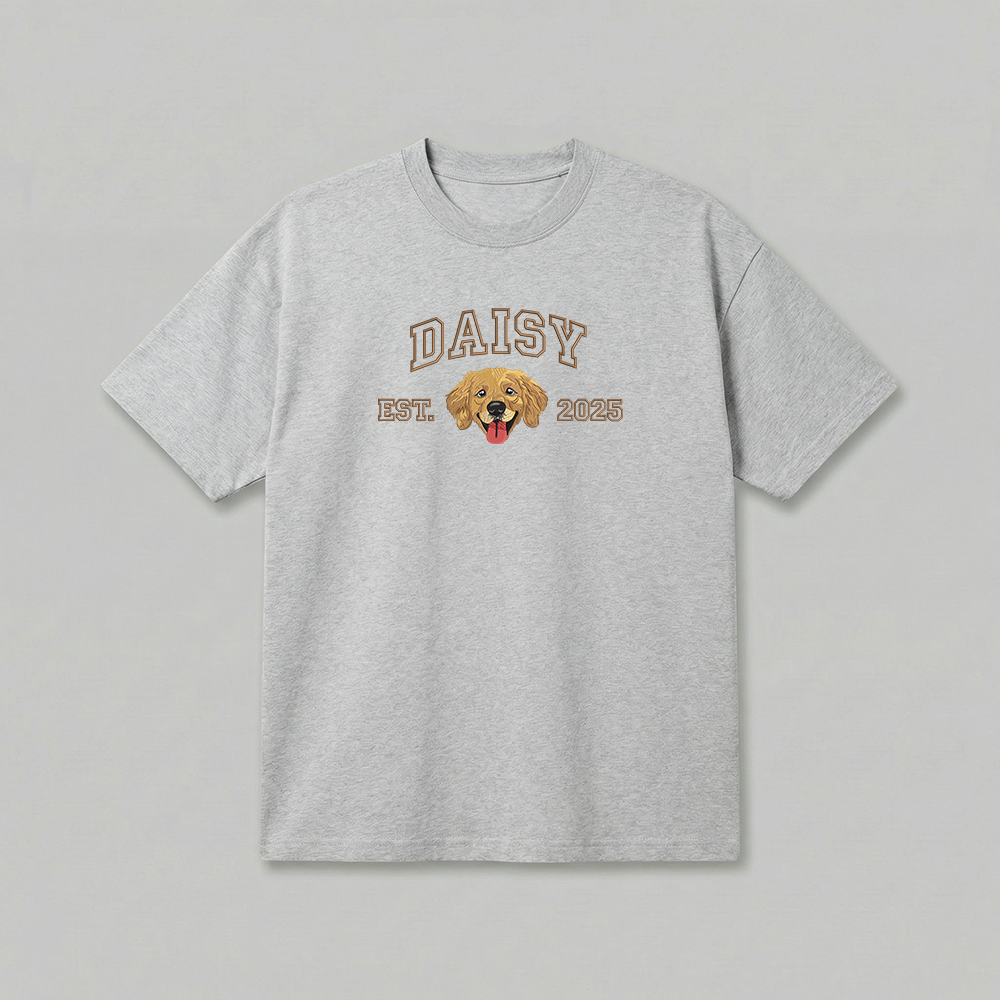 Heavyweight Pet Embroidered T-Shirt – Outline