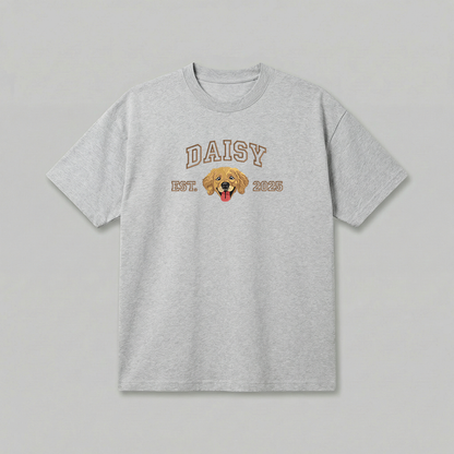Heavyweight Pet Embroidered T-Shirt – Outline