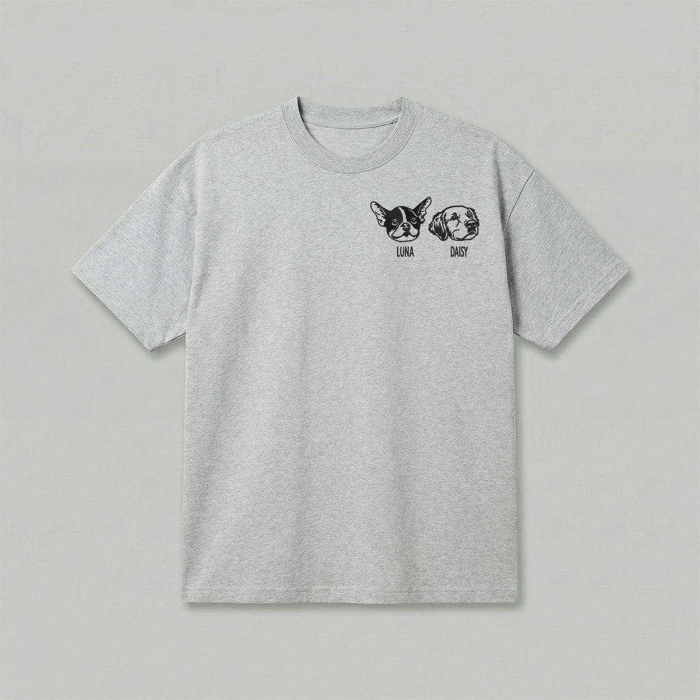 Heavyweight Pet Embroidered T-Shirt – Outline