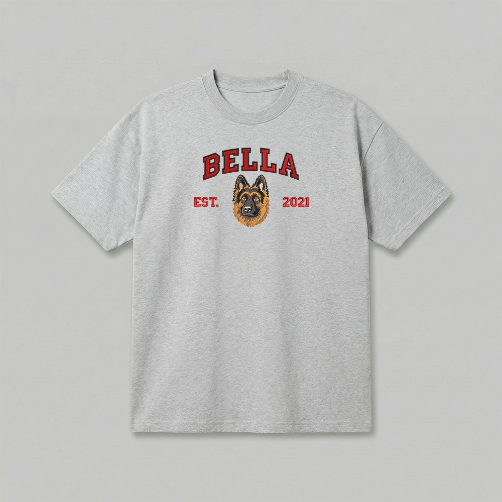 Heavyweight Pet Embroidered T-Shirt – Full Color