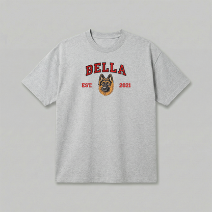 Heavyweight Pet Embroidered T-Shirt – Full Color