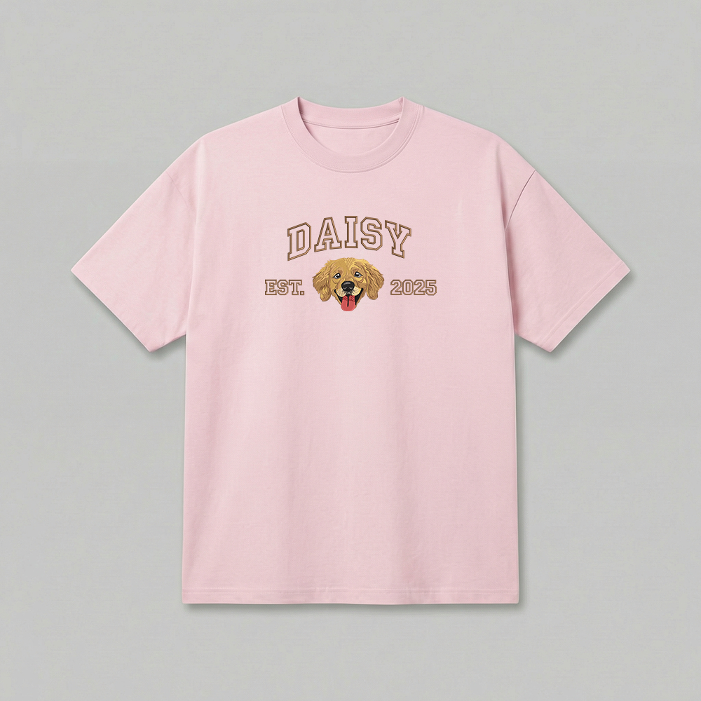 Heavyweight Pet Embroidered T-Shirt – Outline