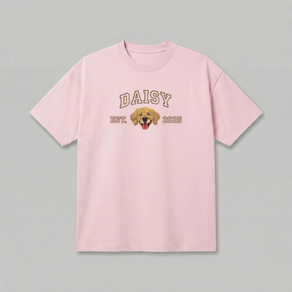 Heavyweight Pet Embroidered T-Shirt – Outline