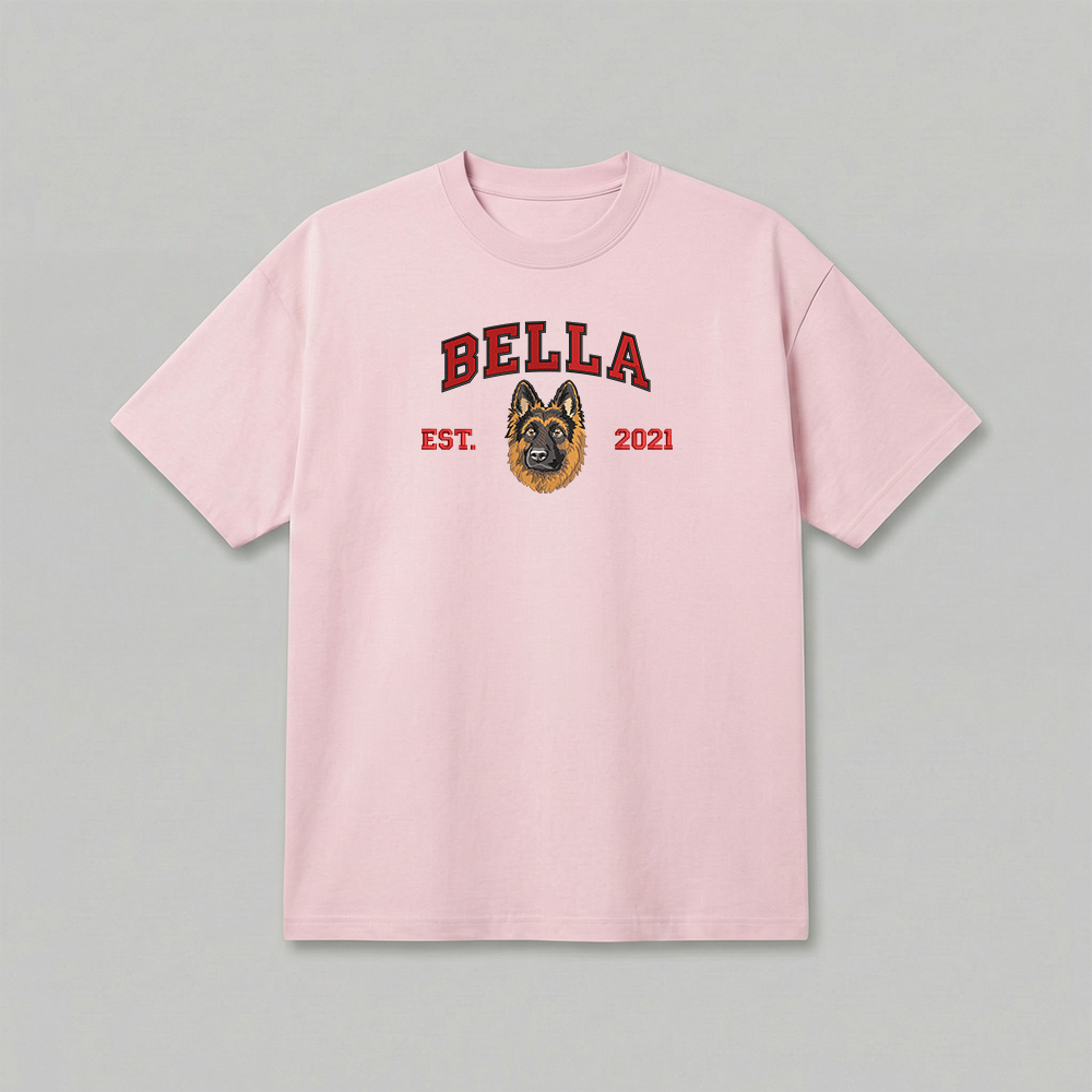 Heavyweight Pet Embroidered T-Shirt – Full Color