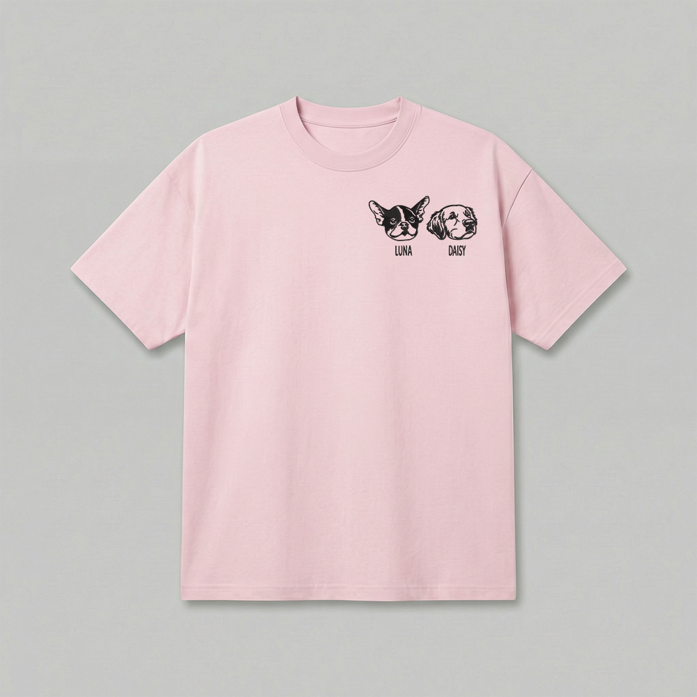 Heavyweight Pet Embroidered T-Shirt – Outline