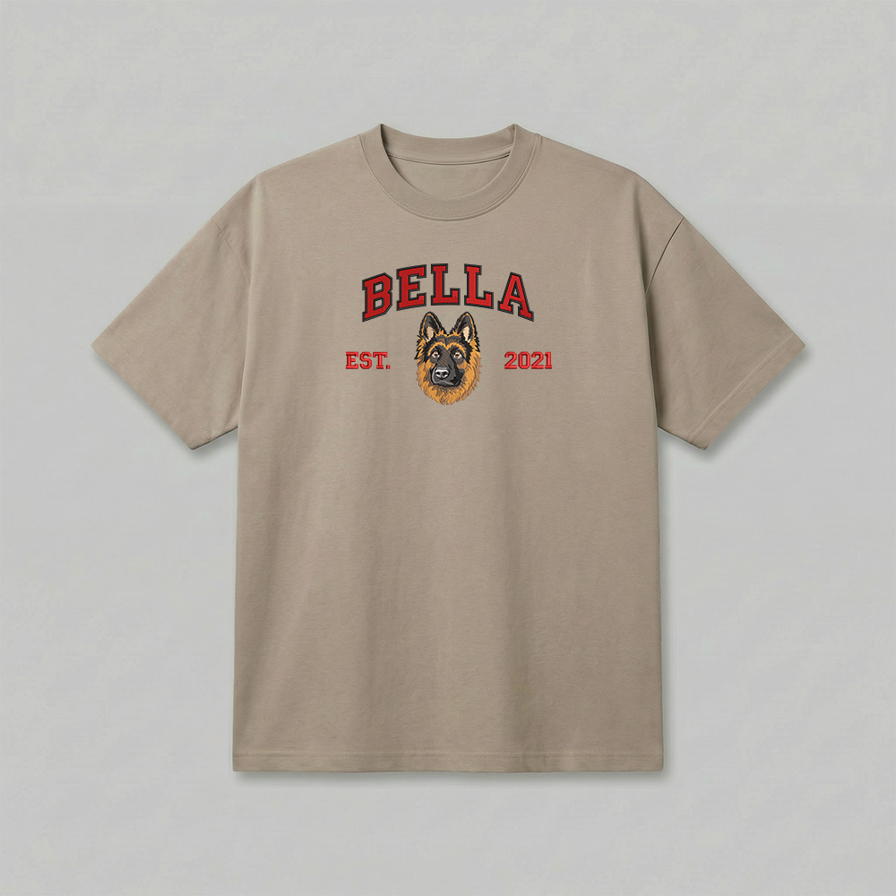 Heavyweight Pet Embroidered T-Shirt – Full Color