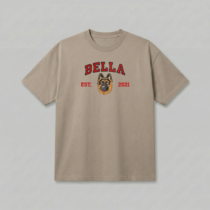 Heavyweight Pet Embroidered T-Shirt – Full Color