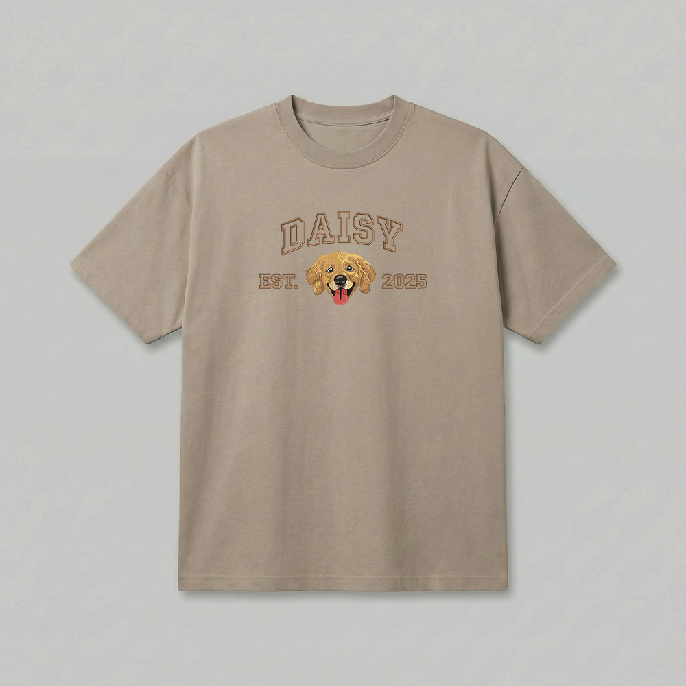 Heavyweight Pet Embroidered T-Shirt – Outline