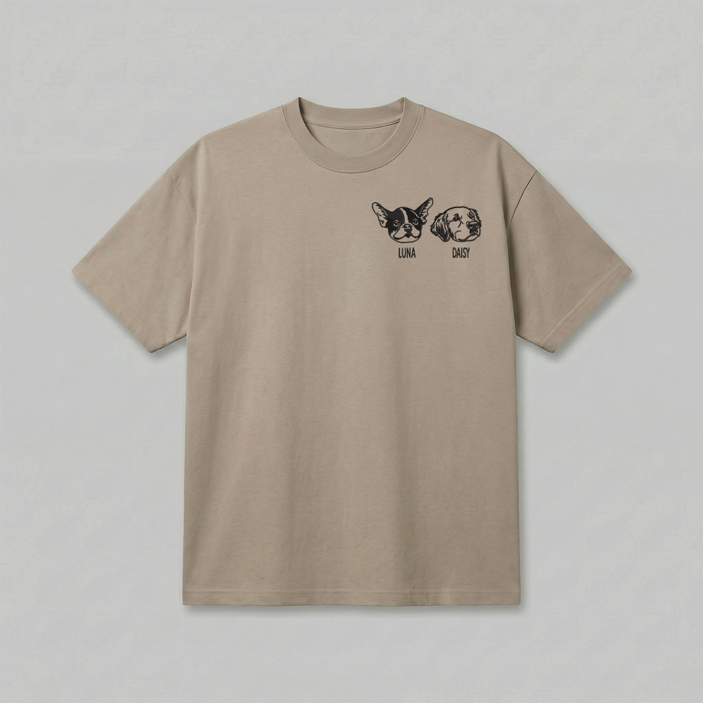 Heavyweight Pet Embroidered T-Shirt – Outline