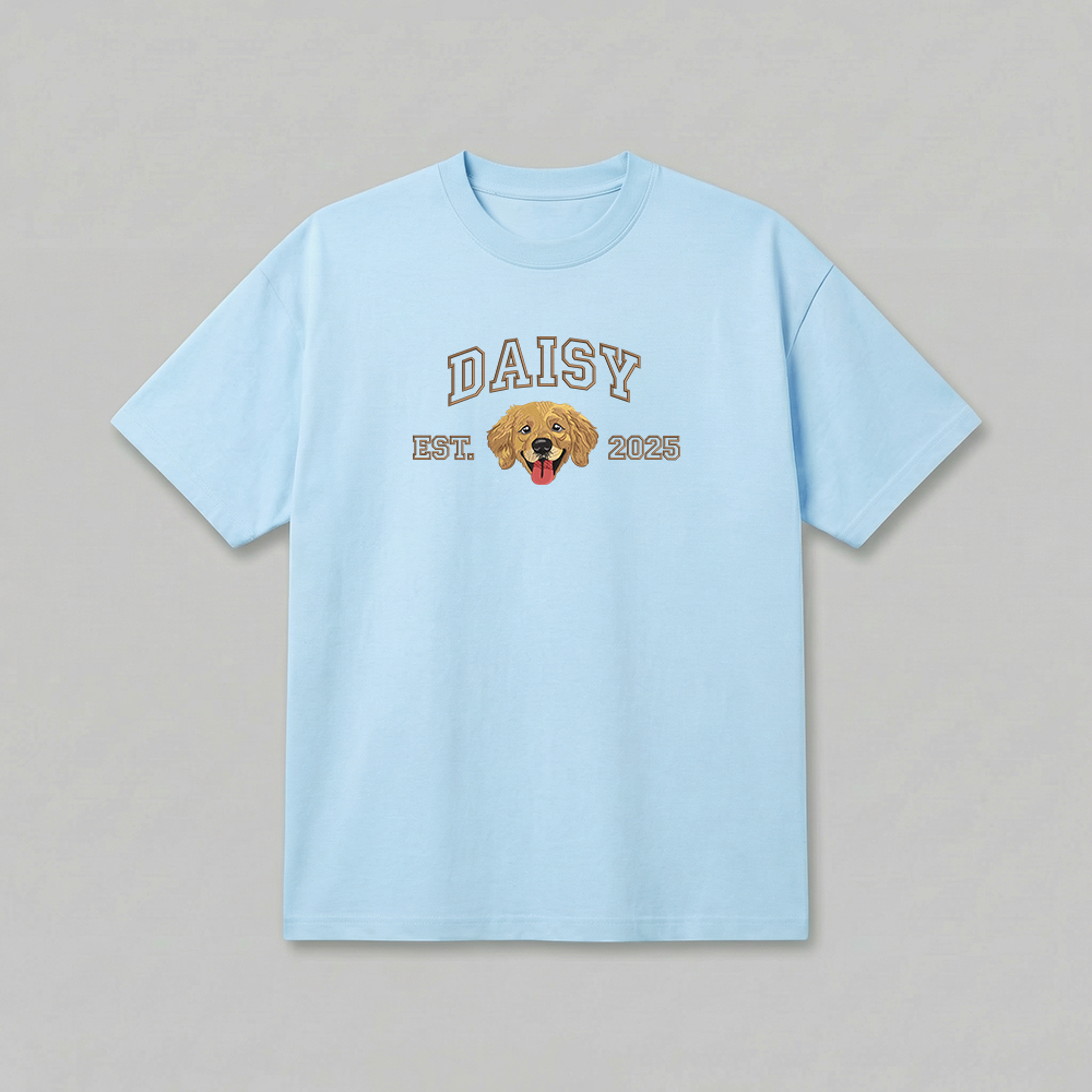 Heavyweight Pet Embroidered T-Shirt – Outline
