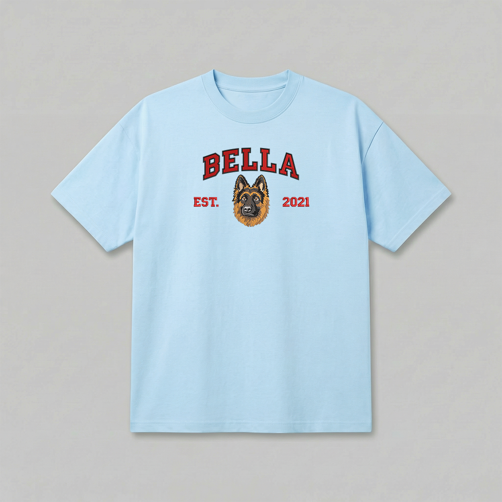 Heavyweight Pet Embroidered T-Shirt – Full Color