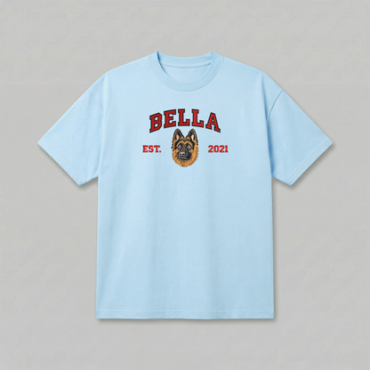 Heavyweight Pet Embroidered T-Shirt – Full Color