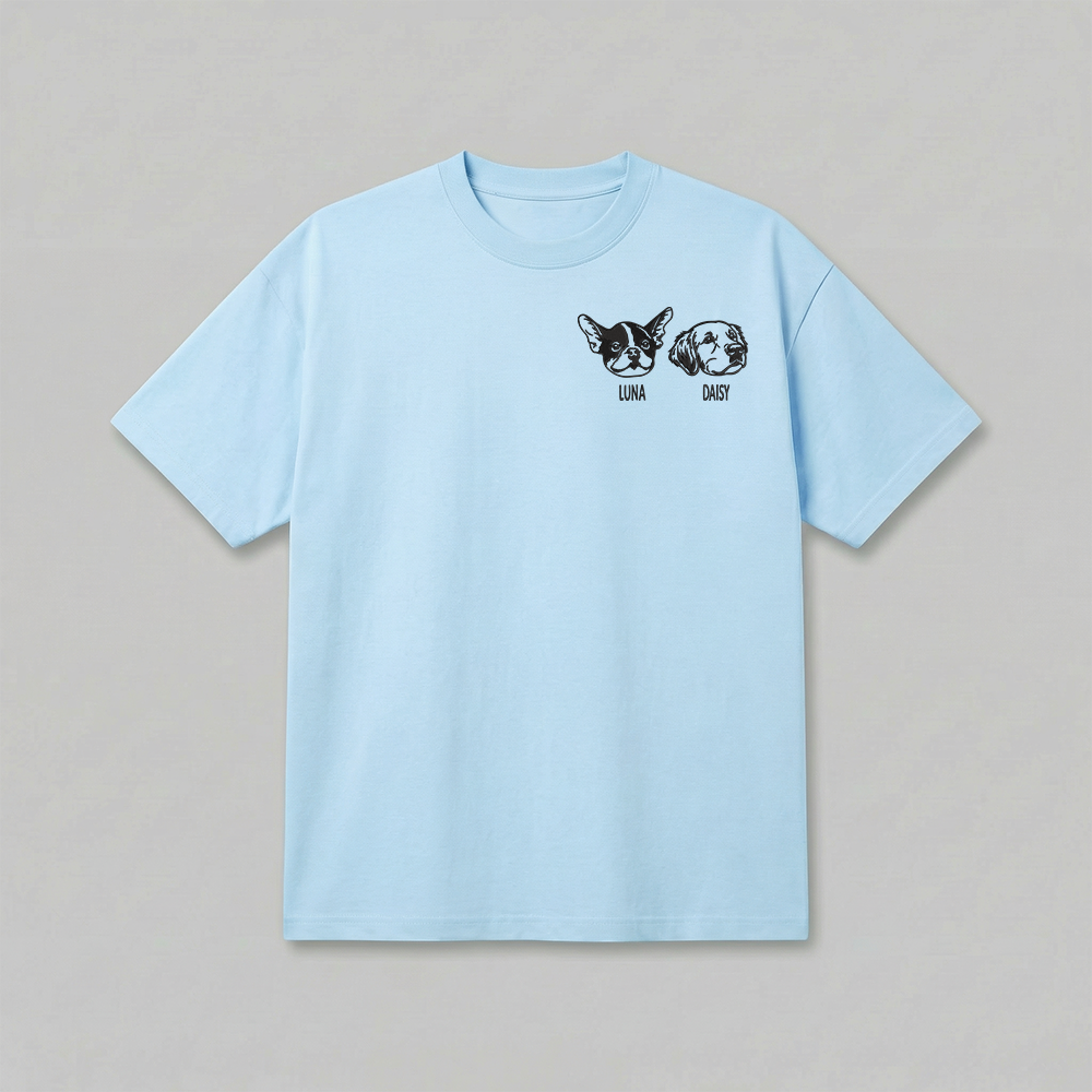 Heavyweight Pet Embroidered T-Shirt – Outline