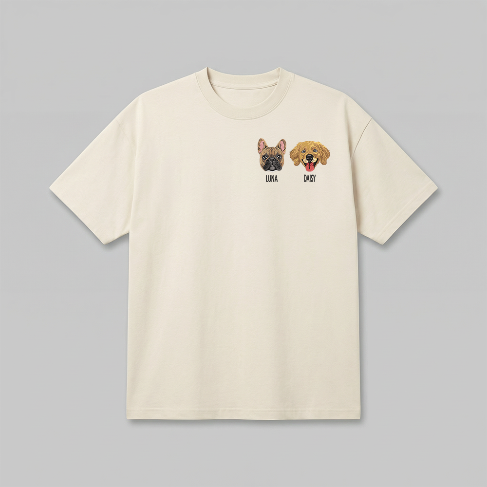 Heavyweight Pet Embroidered T-Shirt – Full Color
