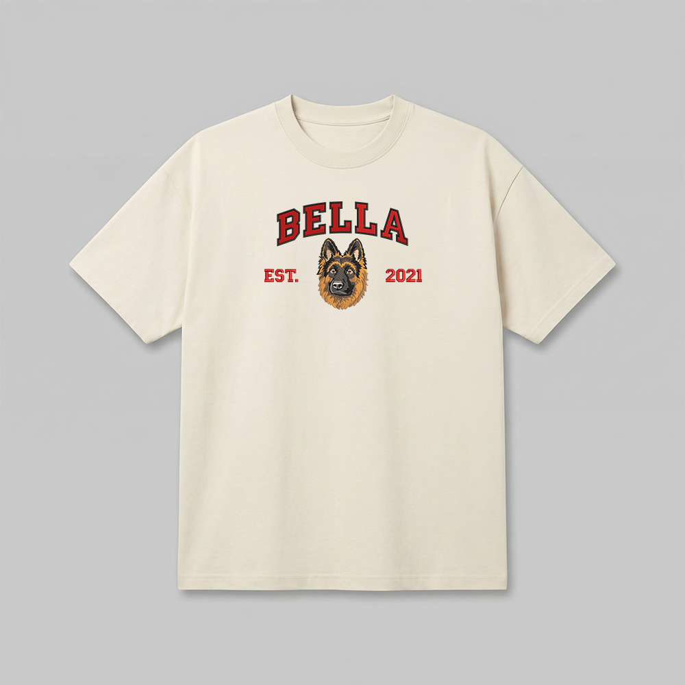 Heavyweight Pet Embroidered T-Shirt – Full Color