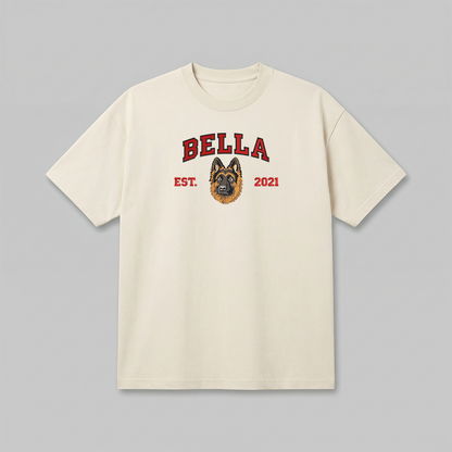 Heavyweight Pet Embroidered T-Shirt – Full Color