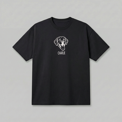 Heavyweight Pet Embroidered T-Shirt – Outline