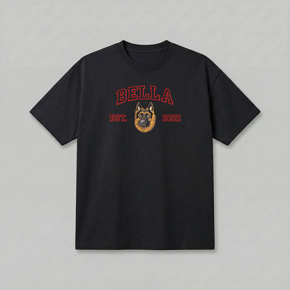 Heavyweight Pet Embroidered T-Shirt – Outline