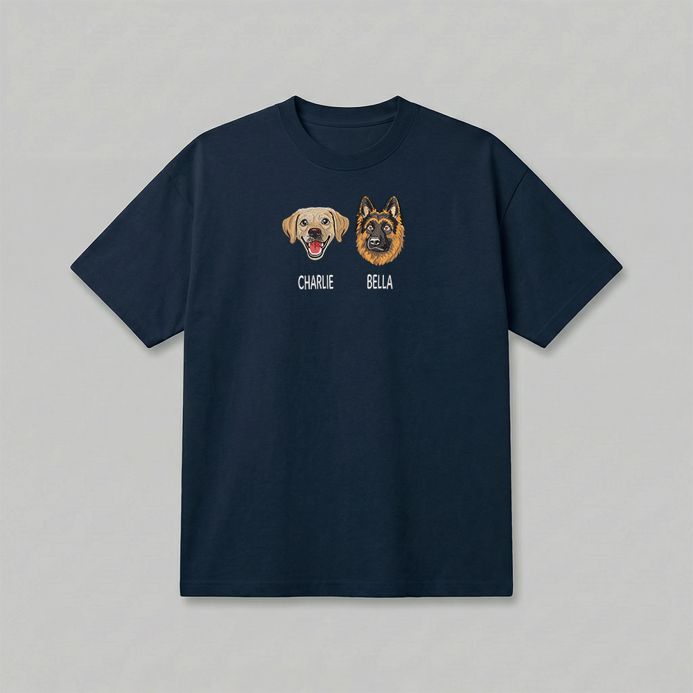 Heavyweight Pet Embroidered T-Shirt – Full Color