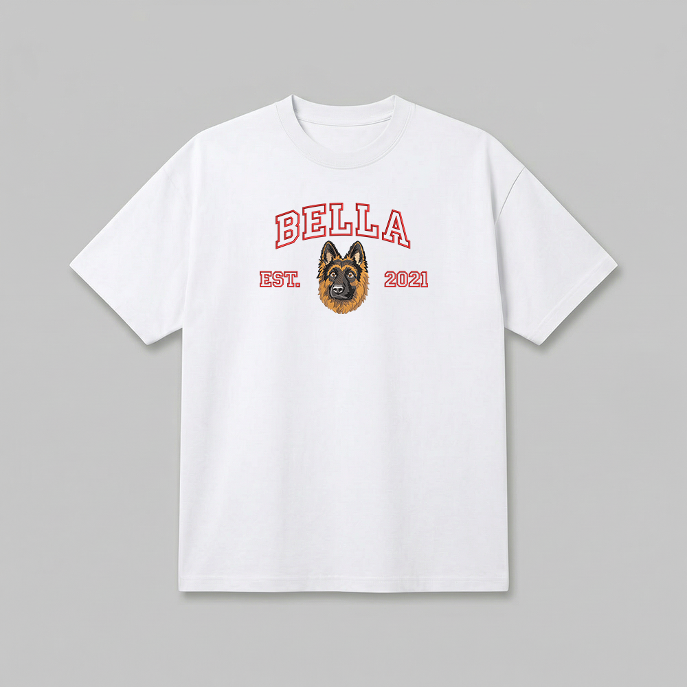 Heavyweight Pet Embroidered T-Shirt – Outline