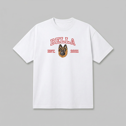 Heavyweight Pet Embroidered T-Shirt – Outline