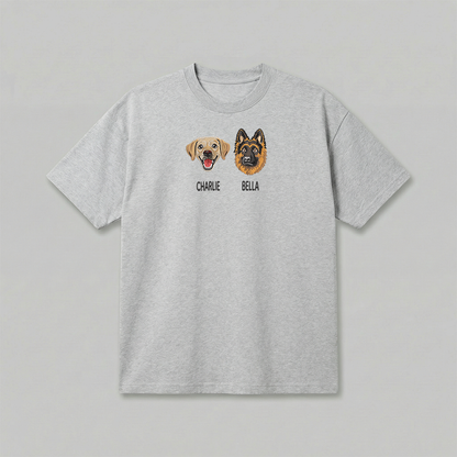 Heavyweight Pet Embroidered T-Shirt – Full Color