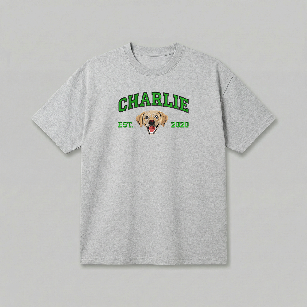 Heavyweight Pet Embroidered T-Shirt – Full Color