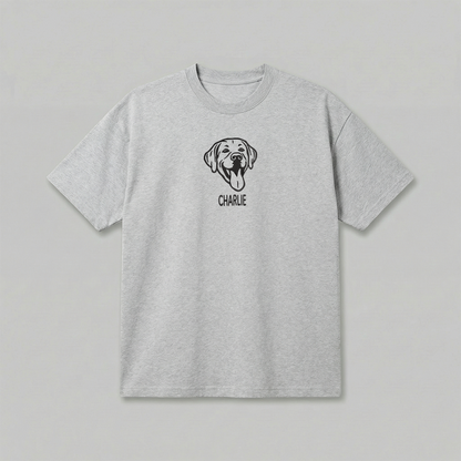 Heavyweight Pet Embroidered T-Shirt – Outline