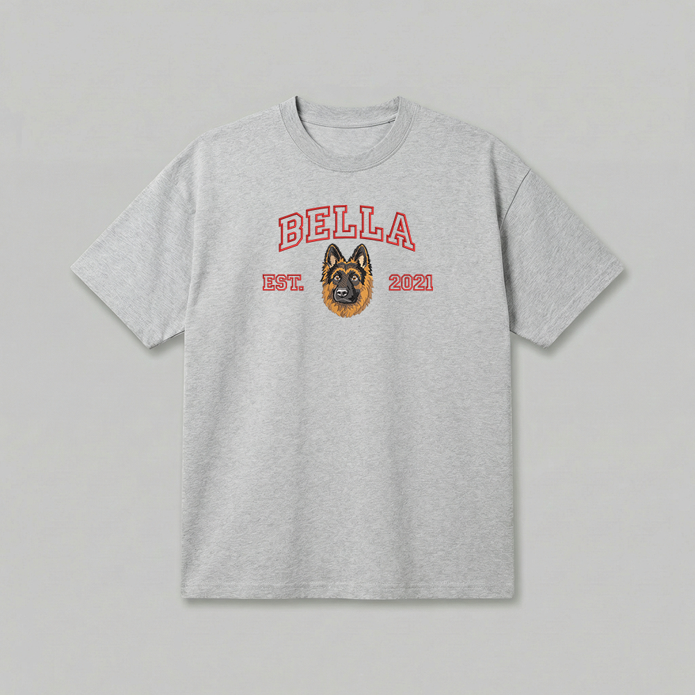 Heavyweight Pet Embroidered T-Shirt – Outline