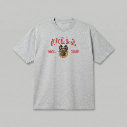 Heavyweight Pet Embroidered T-Shirt – Outline