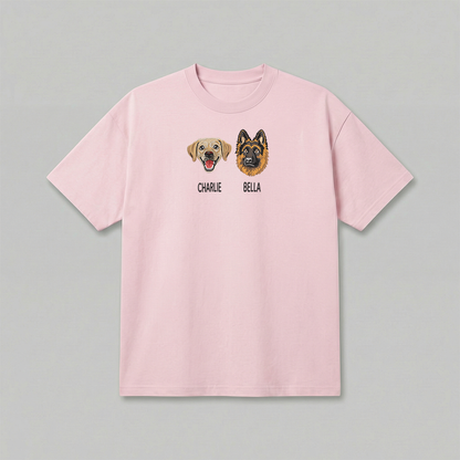 Heavyweight Pet Embroidered T-Shirt – Full Color