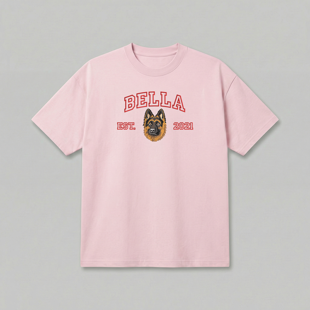 Heavyweight Pet Embroidered T-Shirt – Outline