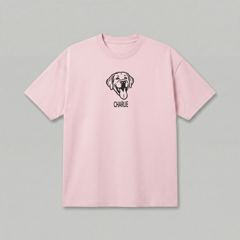 Heavyweight Pet Embroidered T-Shirt – Outline