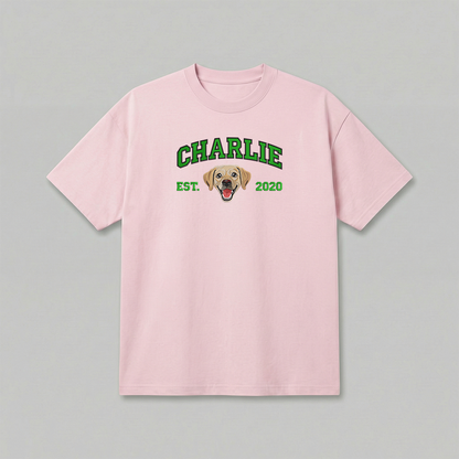 Heavyweight Pet Embroidered T-Shirt – Full Color