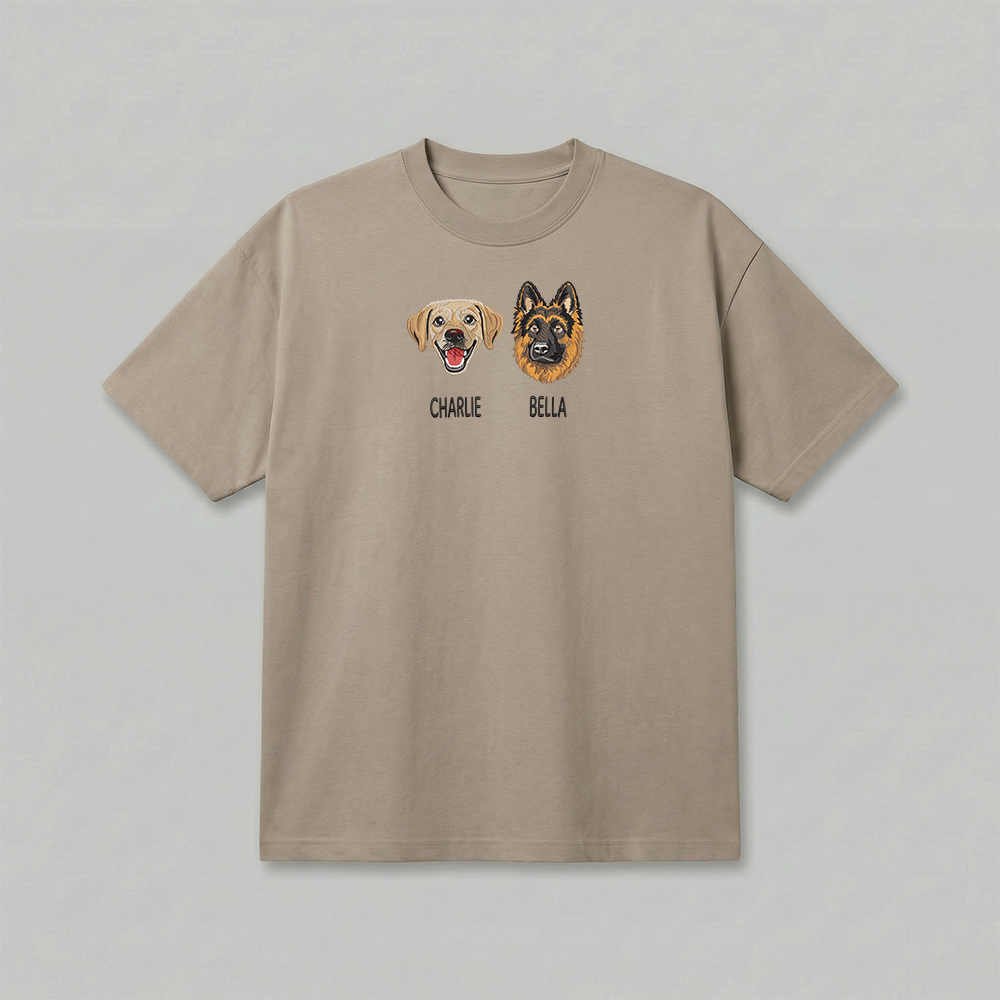 Heavyweight Pet Embroidered T-Shirt – Full Color