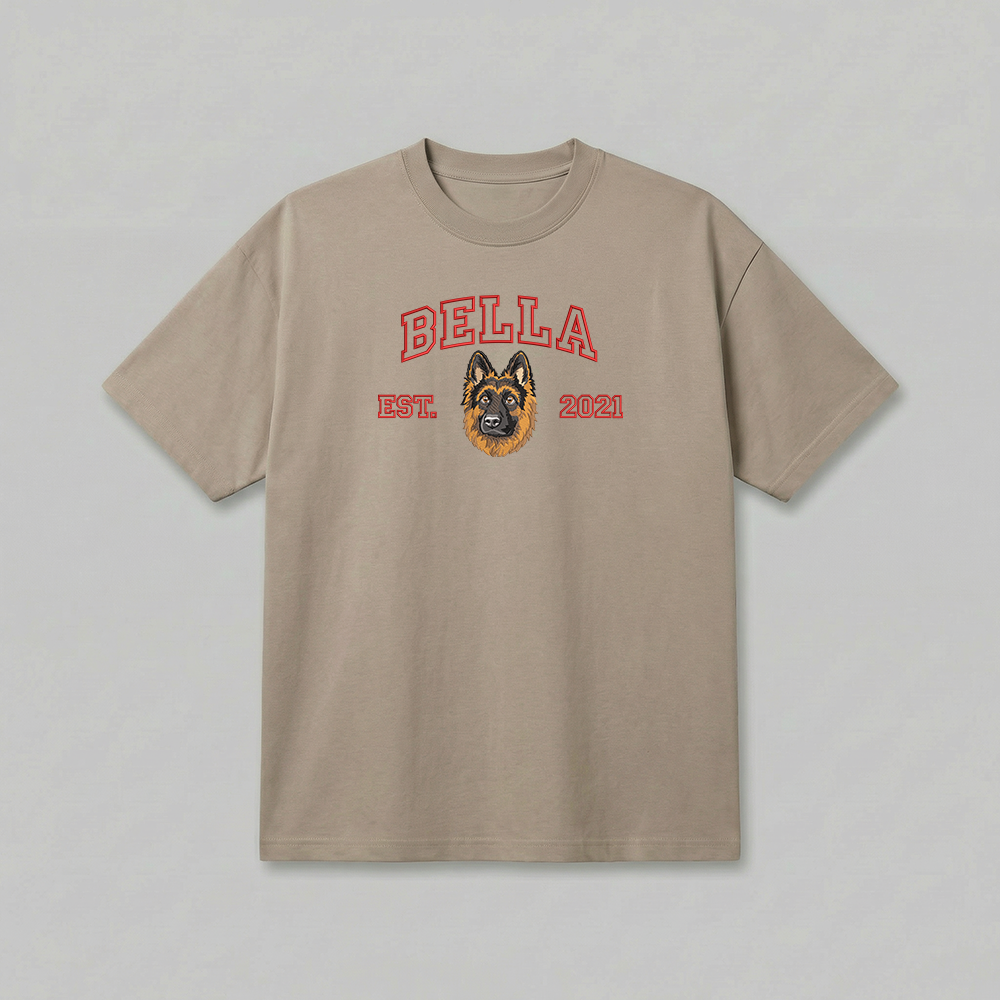 Heavyweight Pet Embroidered T-Shirt – Outline