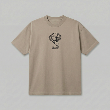 Heavyweight Pet Embroidered T-Shirt – Outline
