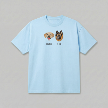 Heavyweight Pet Embroidered T-Shirt – Full Color