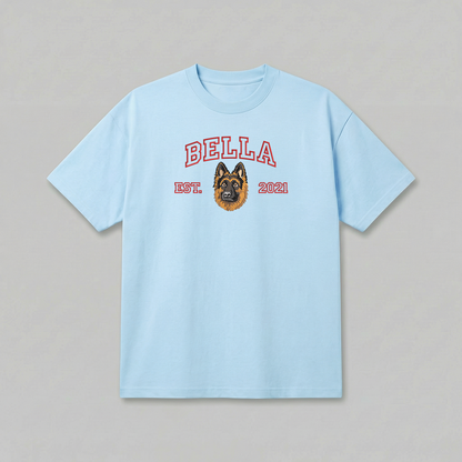 Heavyweight Pet Embroidered T-Shirt – Outline