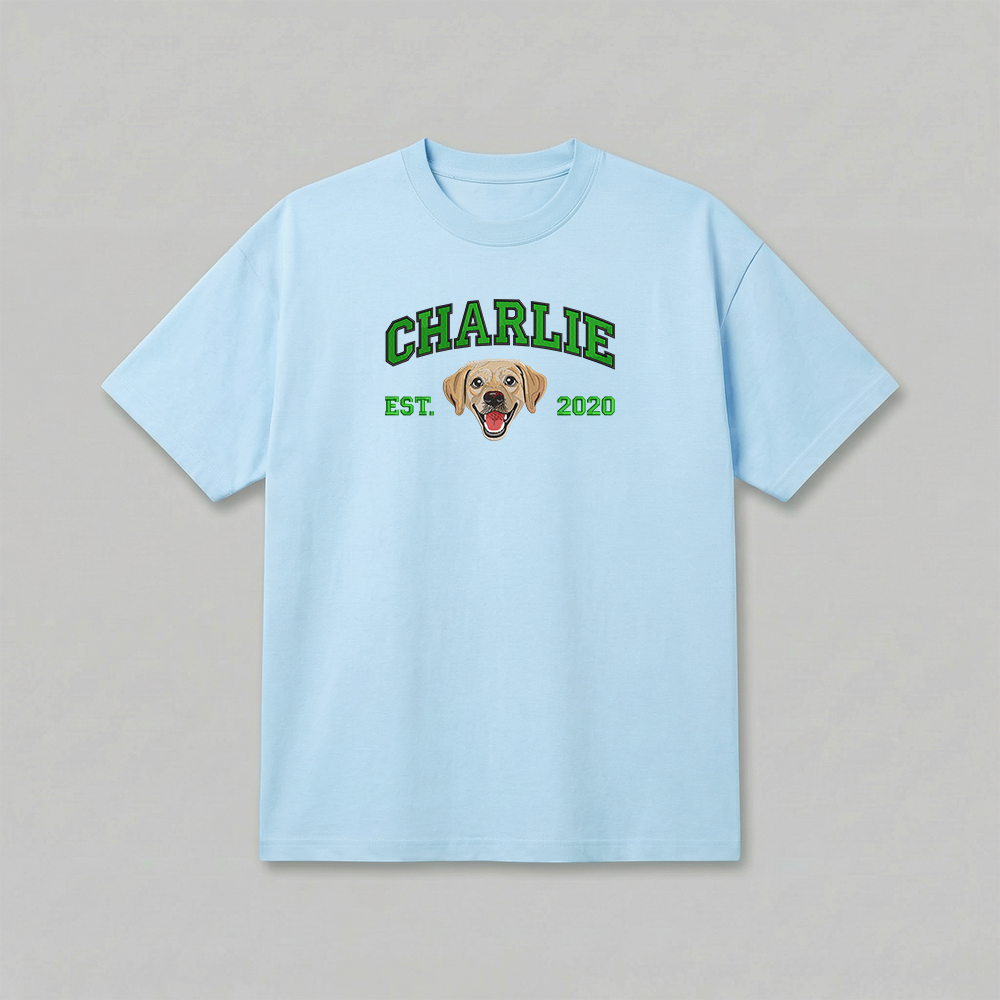 Heavyweight Pet Embroidered T-Shirt – Full Color